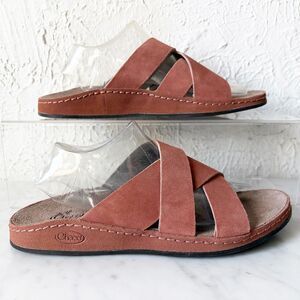 Chaco Wayfarer Slide Sandals Women’s Size 9 Suede Clay Leather Slip On NEW
